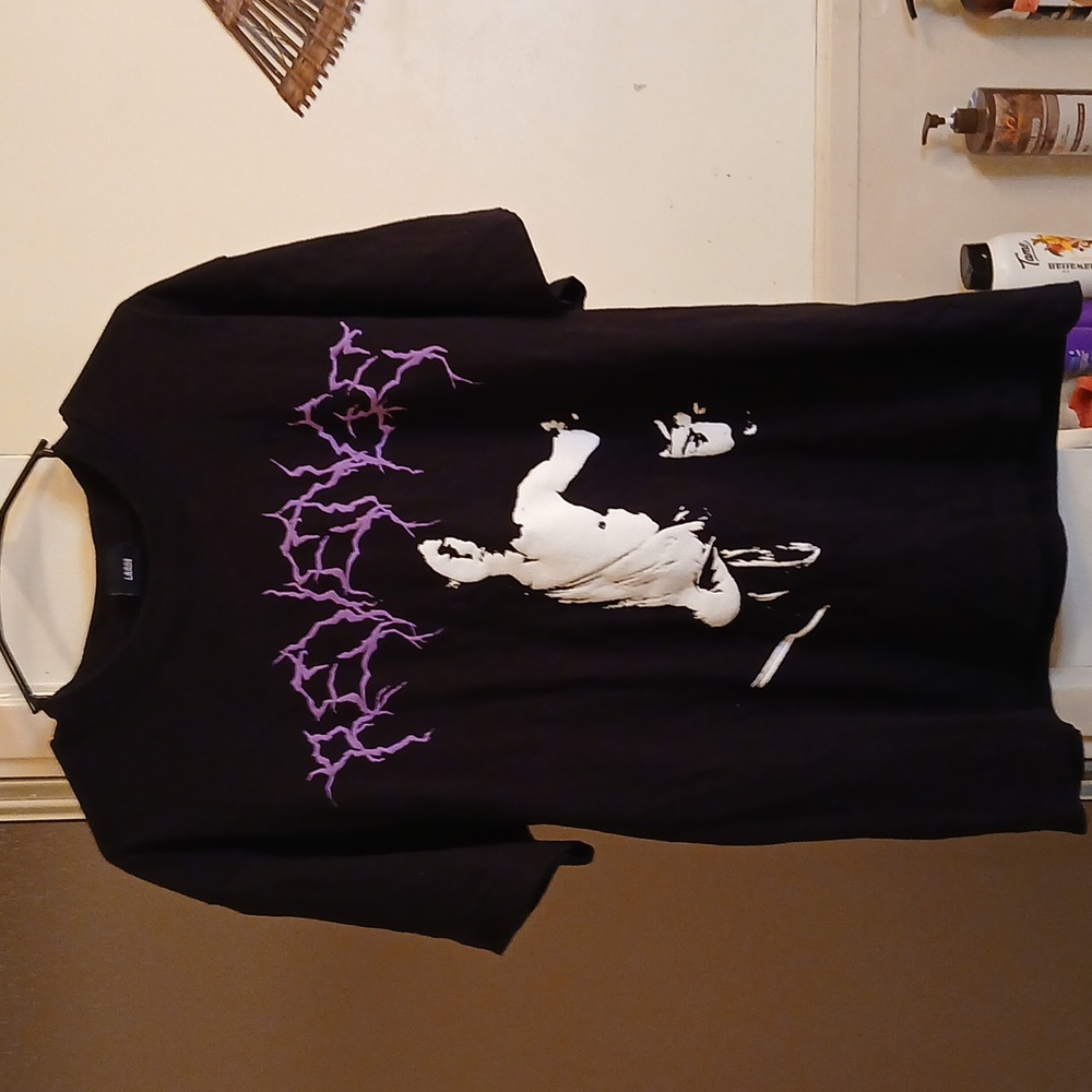 Revenge, Black Graphic T-Shirt with Purple Design. Mens Sz.L.‎ 100% AUTHENTIC